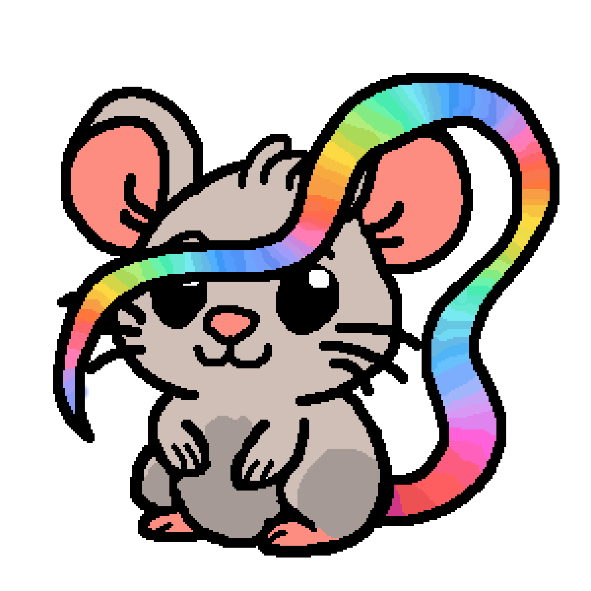 Custom Mouse Trail Picture of a Mouse with Colorful Tail